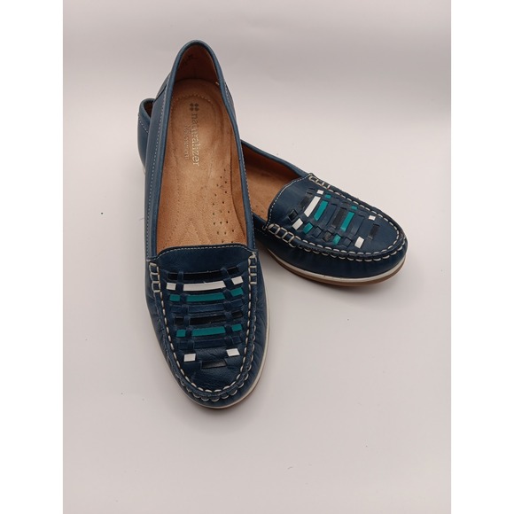 Naturalizer Shoes - Naturalizer Comfort Blue Leather Loafer Slip‑On Women's Moccasin Size 8M